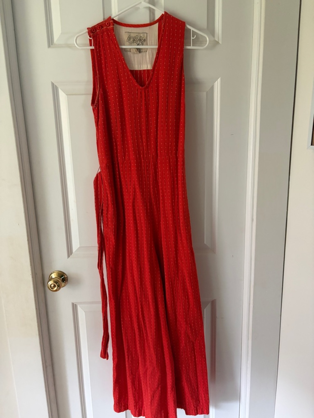 Ace & Jig Red Sleeveless V-Neck Wide-Leg Jumpsuit - Picture 6 of 6
